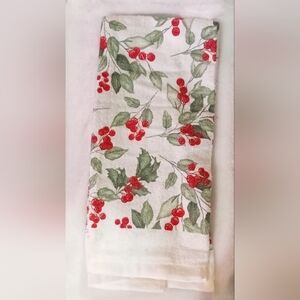 Festive Holly Berry Kitchen Towel